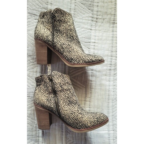 MIA Women’s Ankle Boots – Size 8 – Animal Print Block Heel Booties - Picture 1 of 5